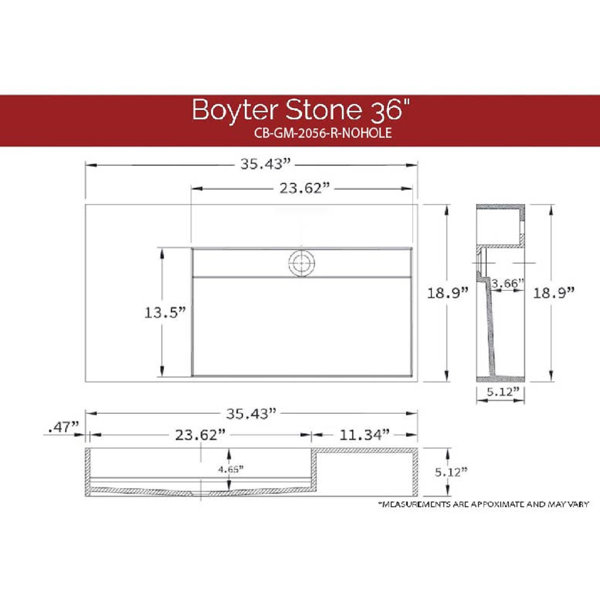 Orren Ellis Boyter Stone Rectangular Wall Mount Bathroom Sink & Reviews